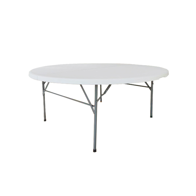 6Ft Powder Coated Finished Steel Frame Round Folding In Half Table