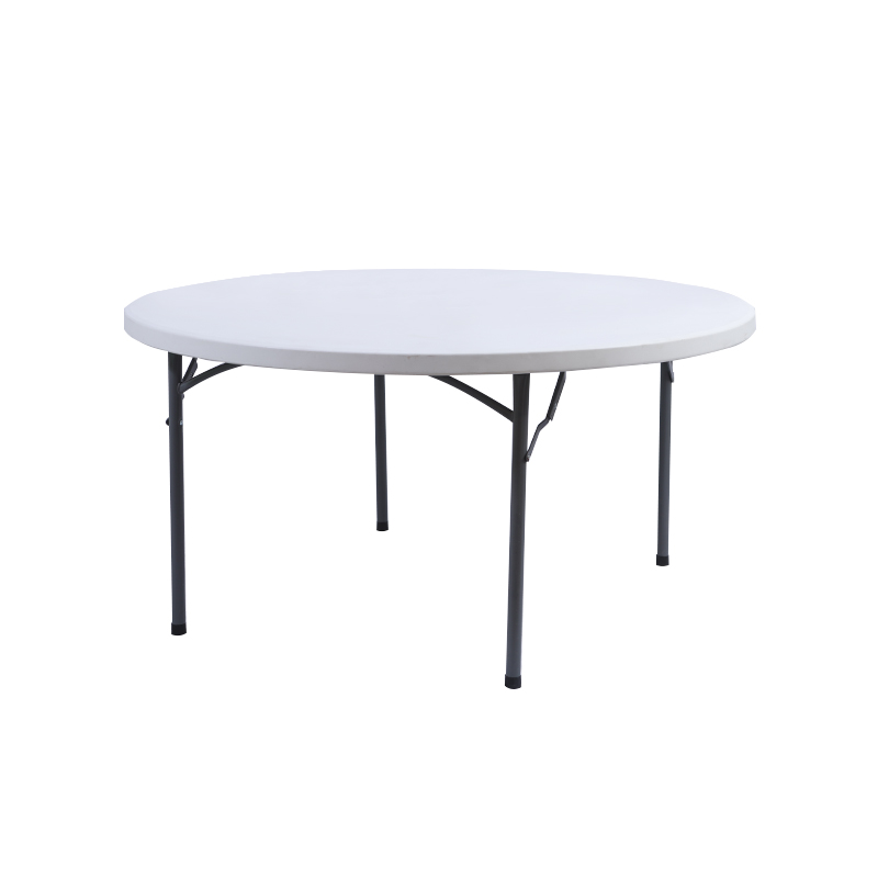 5Ft HDPE Plastic Round Folding In Half Table